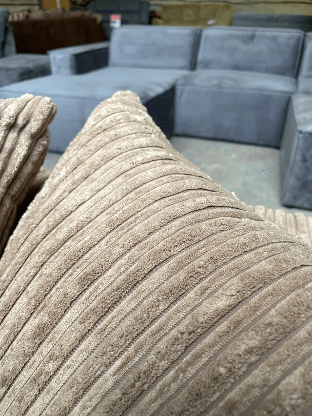 Ex Display Beige Corner Sofa with Footstall 
