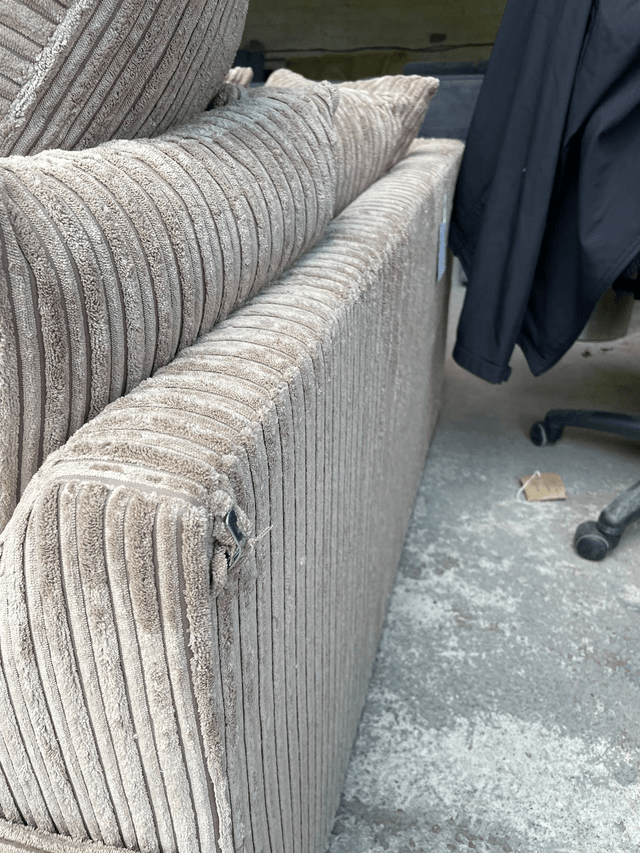 Ex Display Beige Corner Sofa with Footstall 