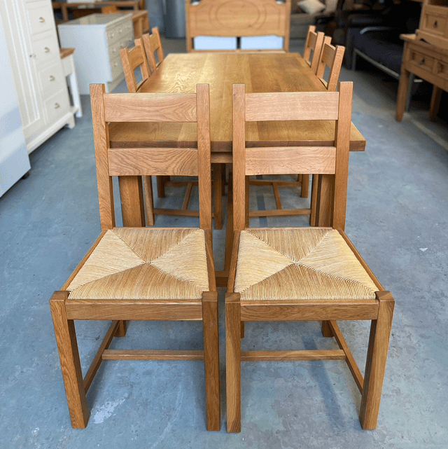 Laura Ashley Solid Oak Dining Table Including 6 Chairs